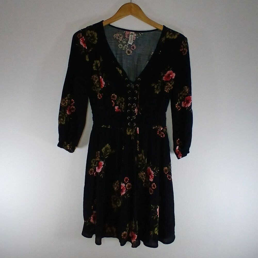 American Rag Cie XS Dress Whimsigoth Fairycore Floral Babydoll Witchy Academia
